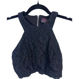 Blondie Nites Stacy Sklar American Vintage Black Lace Halter Crop Tank